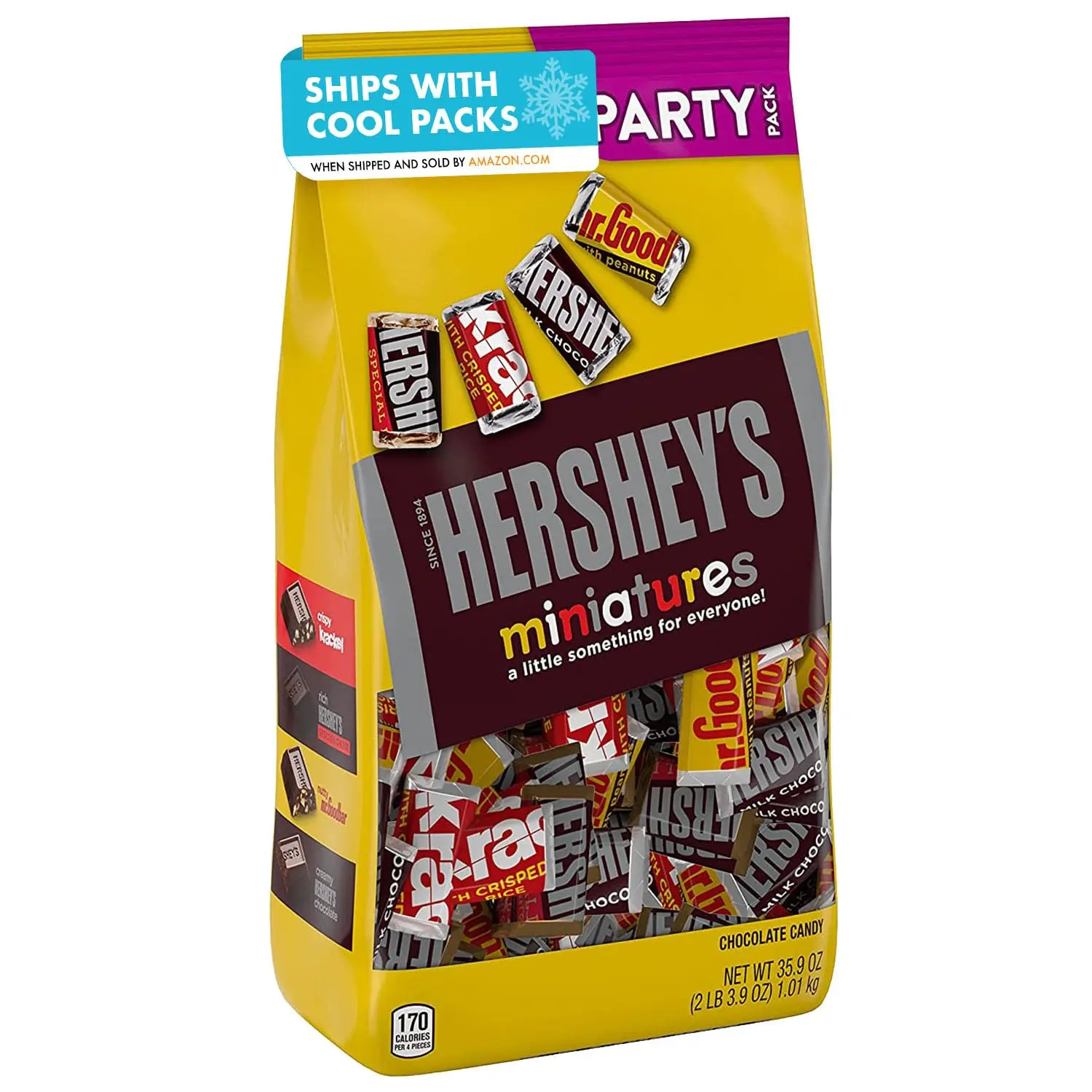 HERSHEY'S Miniatures Assorted Chocolate Candy Party, Halloween Candy, 35.9 oz