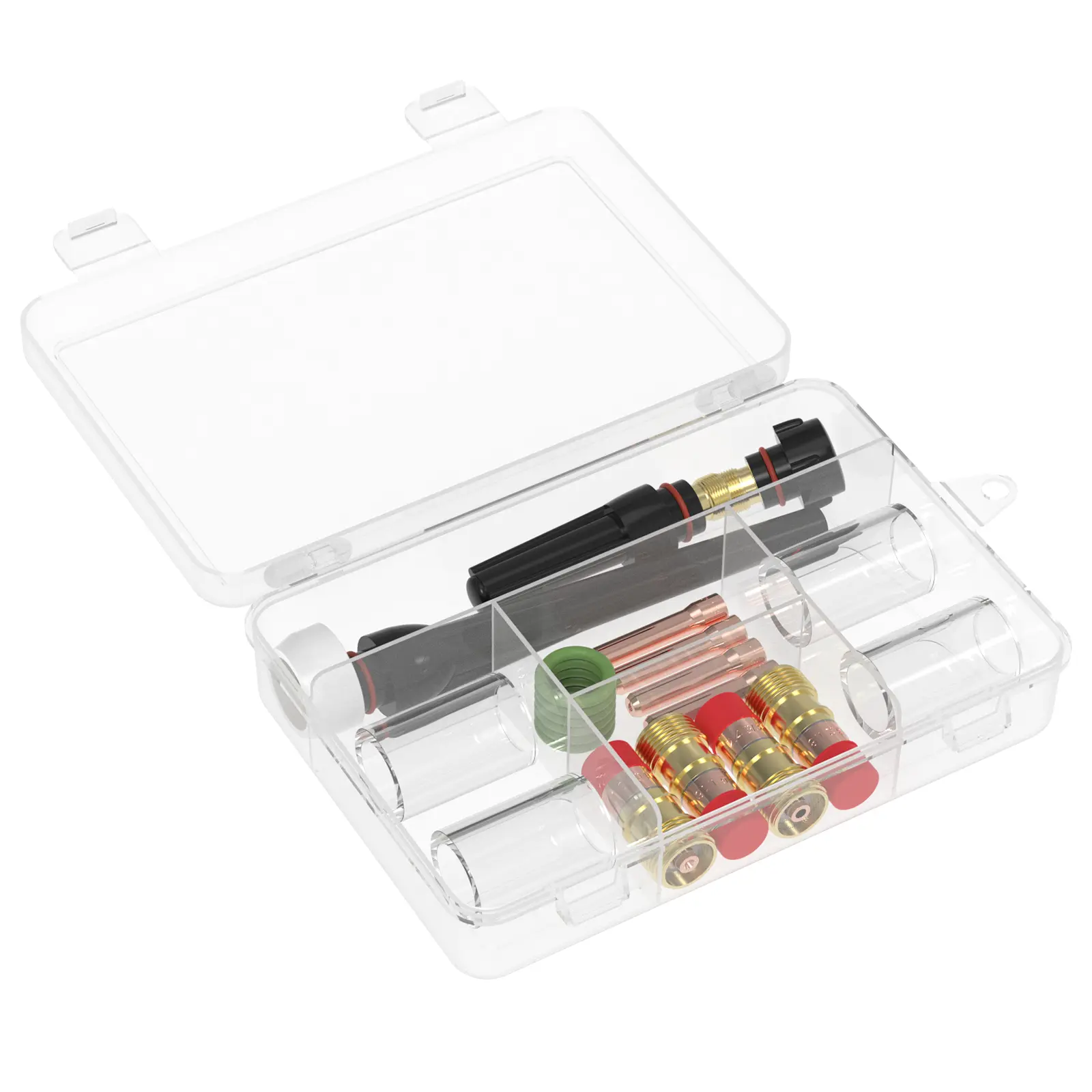 TOOLIOM 22Pcs TIG Welding Torch Consumables Kit, Stubby Gas Lens, Glass & Ceramic Cups, Back Caps - Fit WP-17/18/26 Torches