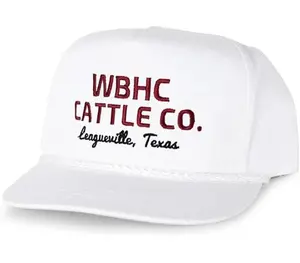 WHISKEY BENT HAT CO. Cattleman Rope Hat WBHC Cattle Co. Leagueville Texas Adjustable Snapback Hat