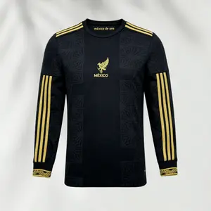 2025 Home Black Long-Sleeved  Soccer Jersey