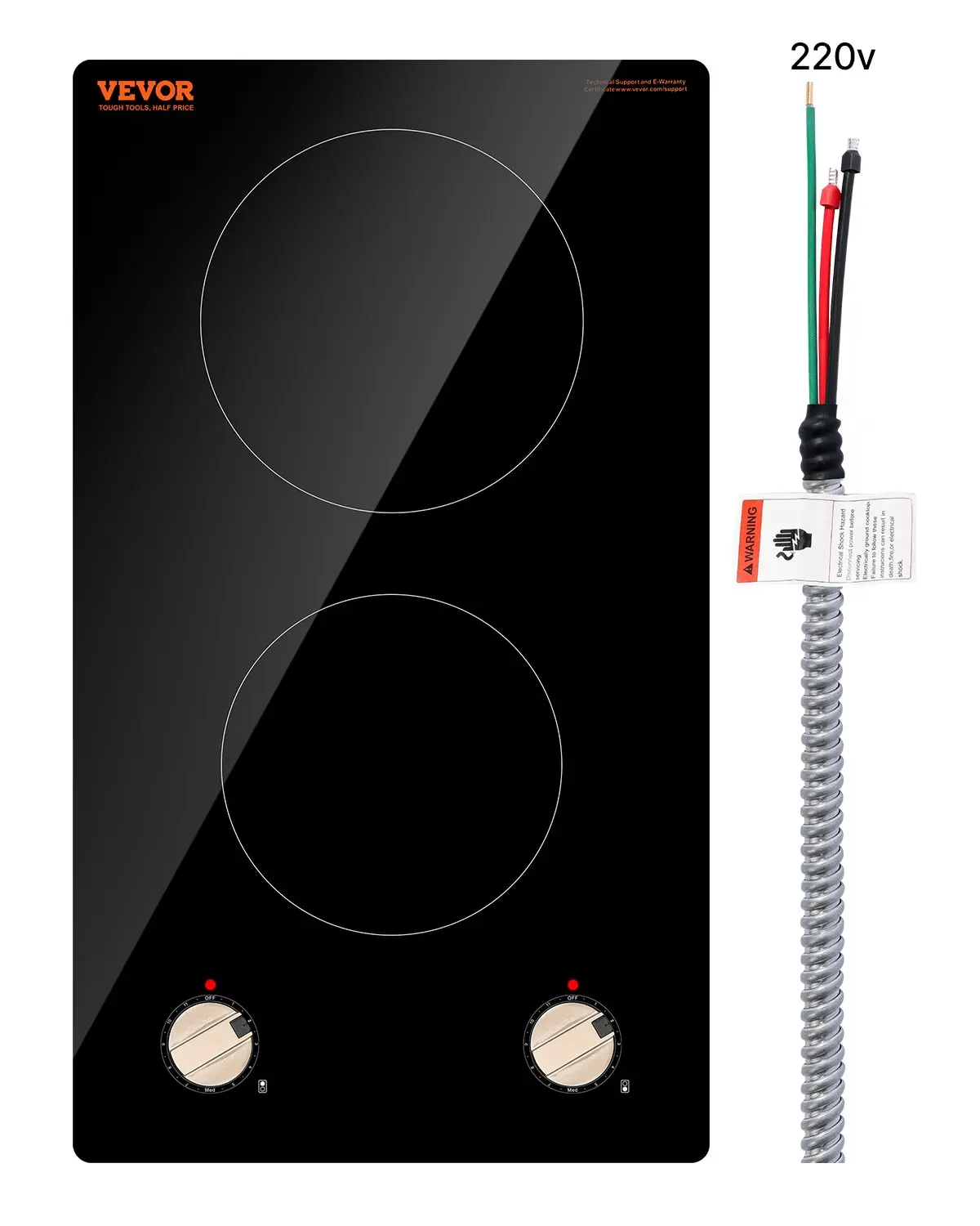 【DealsForYouDays】VEVOR 3500W 2-Burner Induction Cooktop - Knob Control Electric Countertop Induction Stove, Stainless Steel, Adjustable, Cast Iron OK, Ideal for Easter & Pregnant Women's Kitchen Appliances, Thanksgiving
