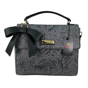 Grey/ Black Bow with Cincelado