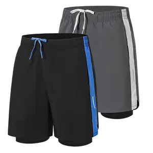 2/4 Pac Mens 2 in 1 Sports Shorts Athletic Shorts Men with Liner Workout Quick Dry Sports Men's Shorts