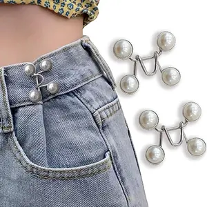 2pcs Adjustable Jeans Button Pins, Detachable Jeans Buttons, No Sewing Needed, Perfect Fit Instant Jeans Buttons, Easy to Use