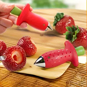 2pcs Multifunctional Stainless Steel Strawberry Huller, Pineapple Eye Remover, Fruit Vegetable Stem Clip, Christmas Halloween Essential