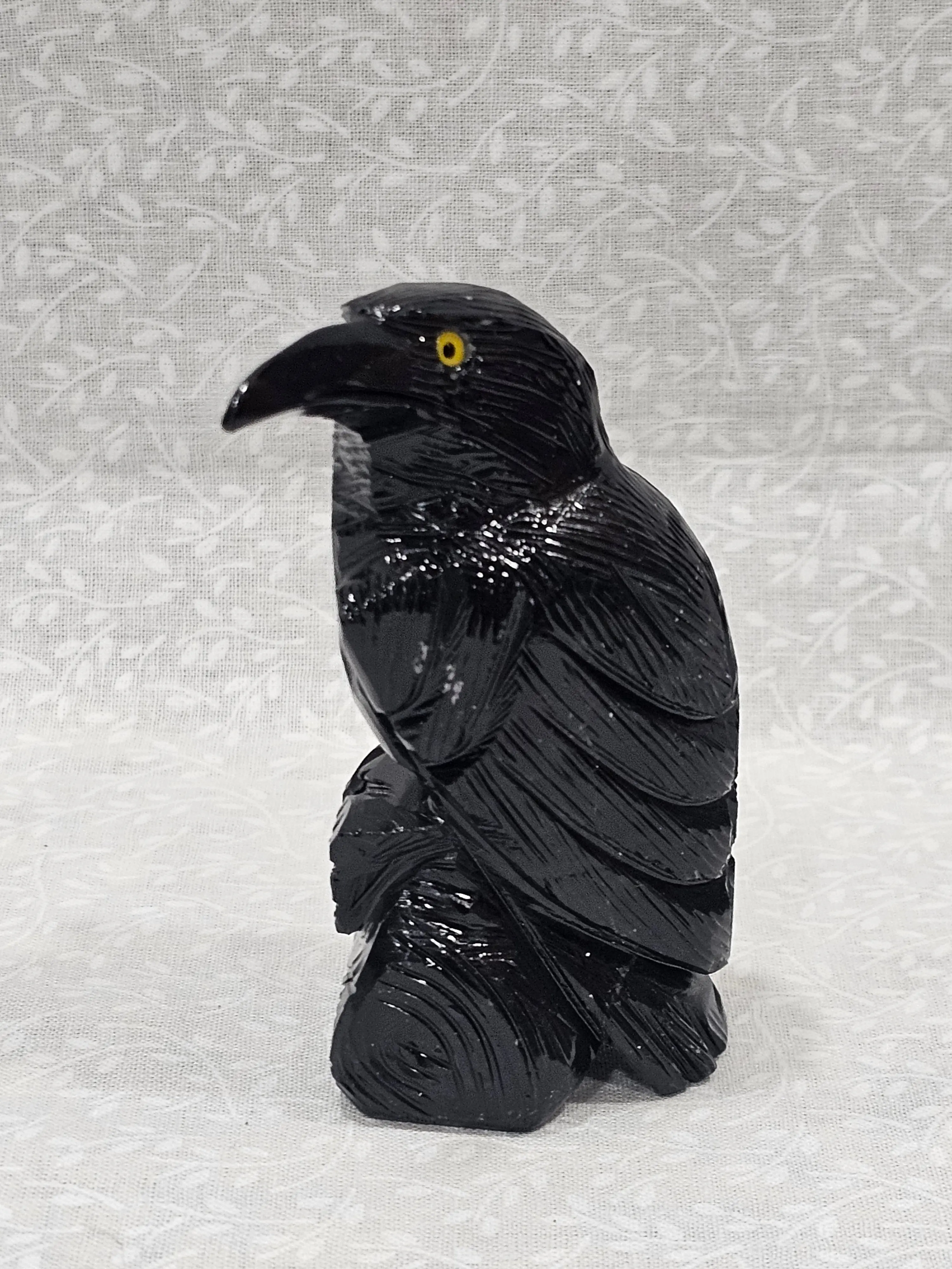 Black Onyx Crystal Raven 3.75 Inch