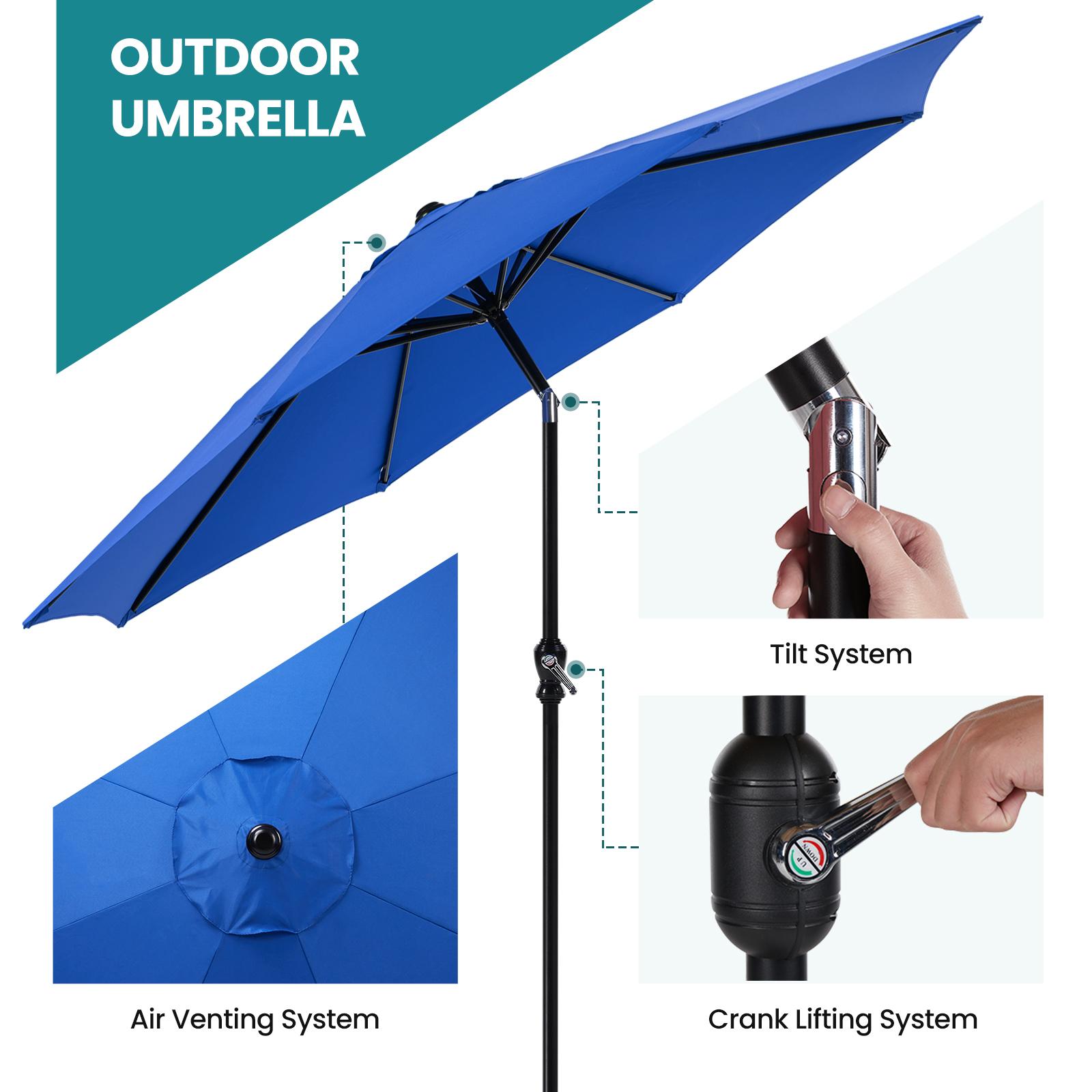 9ft Patio Umbrella Replacement Canopy Market Umbrella Top Outdoor Umbrella Canopy with 8 Ribs 9 Feet Patio Umbrella Replacement Canopy for 8 Ribs, Market Umbrella Top, Yard Table Umbrella Top Cover,Universal Strong and Thick Umbrella Canopy