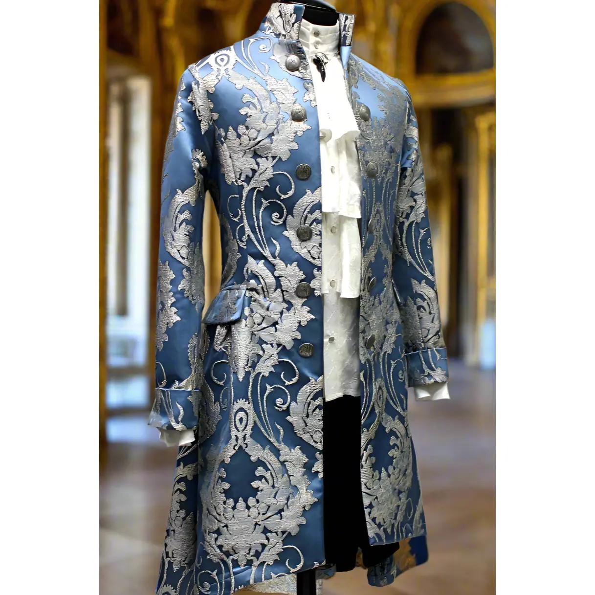 ORDER OF THE DRAGON COAT - ICE BLUE BROCADE
