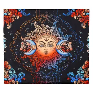 VEVOR Sun and Moon Tapestry, Psychedelic Mystic Floral Aesthetic Wall Tapestry, Vintage Wall Blanket for Home Decoration, Suitable for Bedroom, Living Room, Dorm (50.39 x 57.87 inches)