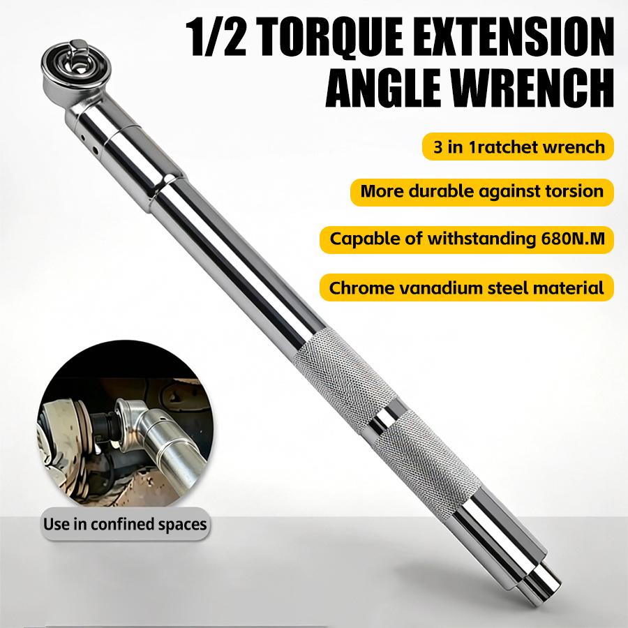 Offset Extension Wrench, 1/2in Forward Reverse Switch Compact Broad Socket Compatibility Impact Extension Wrench with Tight Reach Offset Torque for Tight Spaces