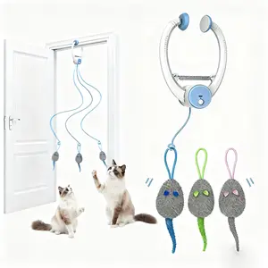 Indoor Cat Hunting Toy，Rechargeable Door Clip Design, Interactive Pet Toy，Stimulates Physical and Mental Vitality. Cat Toy, Cat Supplies, Pet Supplies, Interactive Cat Toy, Perfect Gift，hands-free play, great birthday gift for cats
