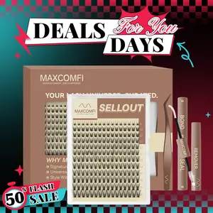 MaxComfi Petite Subtle Fake Lashes Kit - Sellout Puppy Flora Style Cluster Eyelashes, Gentle, Comfortable, Long-Lasting, Waterproof, Super Soft, Thin Band, Natural Daily Volume, Beginner-Friendly, Easy-to-Apply Summer Beauty Makeup Essential