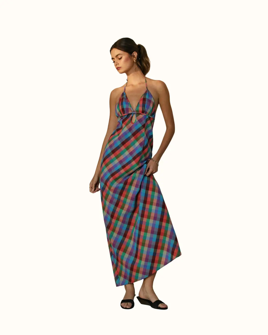Dress Forum Romantic Peony Plaid Dress