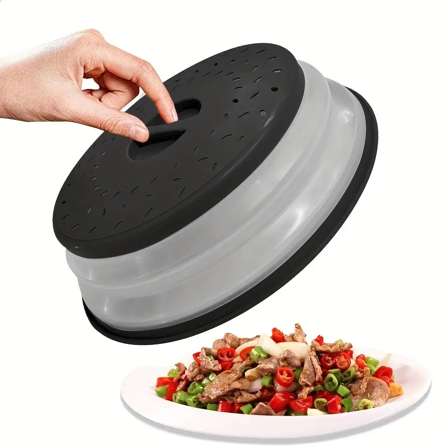 Foldable Silicone Microwave Cover, BPA-Free Fruit Drainer, Dishwasher Safe, Splash Guard for Dishes, Multi-Functional Kitchen Tool, Collapsible Feature, Durable Kitchenware, Home And Kitchen, Multi Purpose Kitchen, Multifunctional Kitchen Tools