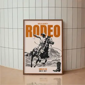 Colorado Rodeo Poster, Western Poster, Typography Print, Country Western Art, Minimal Vintage Art Print, Desert Wall Art Decor Decoration
