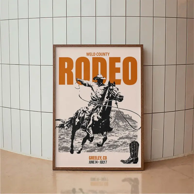 Colorado Rodeo Poster, Western Poster, Typography Print, Country Western Art, Minimal Vintage Art Print, Desert Wall Art Decor Decoration
