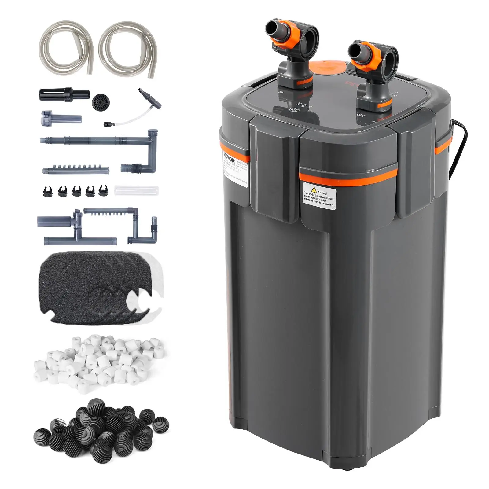【summerfinds】VEVOR Aquarium Filter 660GPH, 5-Stage Canister Filter 235 Gallon, Ultra-Quiet Internal Aquarium Filter with UV Protection, Submersible Power Filter with Multiple Function for Fish Tanks, 25W