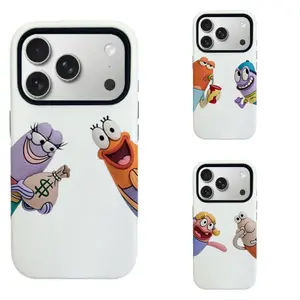 Felt Texture SpongeBob Cute Fish Character  protection design    phone case ,Minimal White Background Funny Cartoon Aesthetic Protective Case for iPhone 11-17 pro max series and Samsung Galaxy S21-S25 series.Perfect for  Girly Phone Caseslovely gift