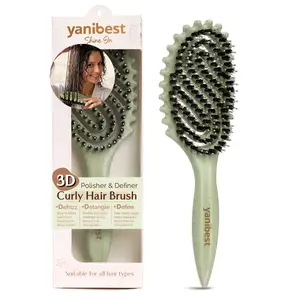 Yanibest Curly Hair Brush, vented brush with Soft Boar Bristles for combing，Styling and Shaping Curls for Women Men Less Frizz,Sage Green #SummerVibes