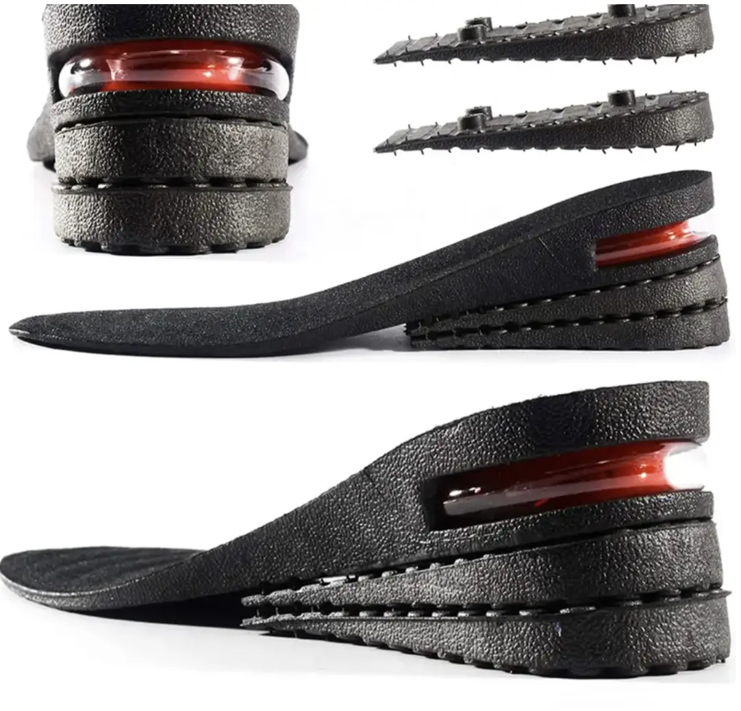Height Increase Insole 3-Layer Air Cushion Heel Insert Lift Shoes Insole for Men and Women Invisible Elevator Adjustable Insoles