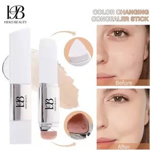 Heko Beauty Temperature Change Concealer Foundation Stick with Brush, Waterproof Sweatproof Long-Lasting, Natural Fit, Essential for Office Students