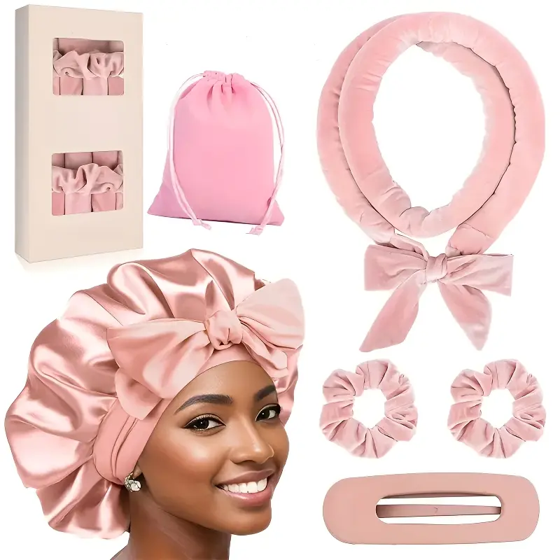 No Heat Hair Curler Set, Sleep Solution for Beautiful Curls in Morning, Easy-To-Use Hair Styling Tool, Perfect for All Hair Types, Heatless Styling Tools, Heat Free Curls, Heatless Curling Set