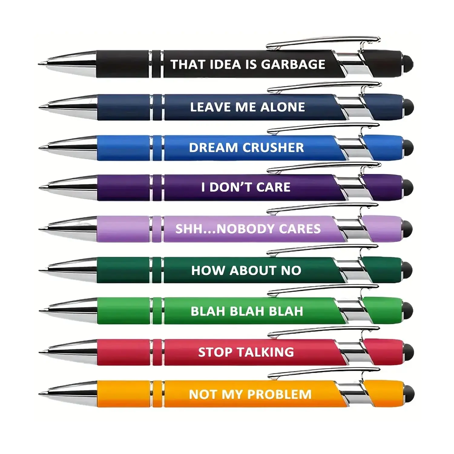 Ballpoint Pen, 9 Counts/set Humorous & Funny Quotes Ballpoint Pen, Smooth Writing Pen, Writing Stationery, Suitable for Office, School, school supplis, Novelty Pens, Funny Teacher Pens, College Student Pen