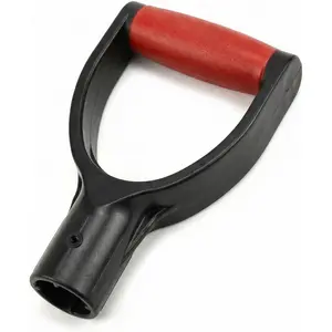 Plastic Spade Shovel with D Grip, 1-1/4" Polypropylene Shovel Handle for Digging and Raking