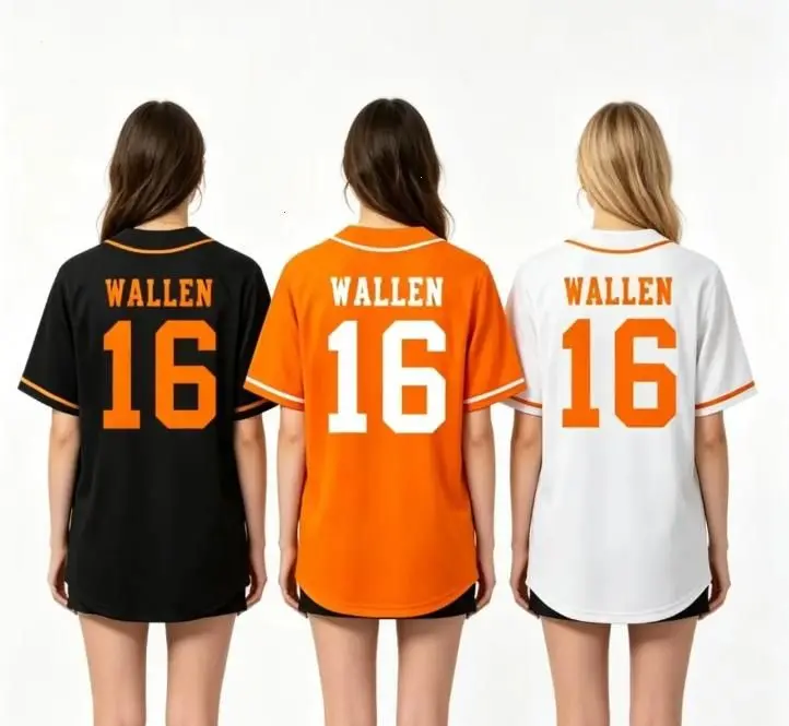 Printed Country Music Baseball Jersey, Wallen Vol 98 Jersey, Orange Baseball Jersey, Personalized Name & Number, Country Music Fan Outfit over print