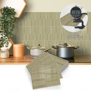 10 pieces self-adhesive peel and stick realistic tiles splashback, rectangular bathroom wall tiles, waterproof, oil-proof, suitable for kitchen, bathroom, wall tiles, 23 cm x 17 cm