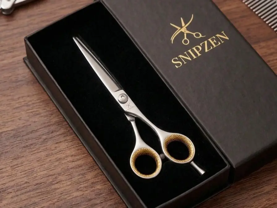 SNIPZEN Professional 6.5-Inch Barber Scissors -Cutting Shears with Ergonomic Handle, Precise Edges, Textured Results, Styling Tool for Barbers