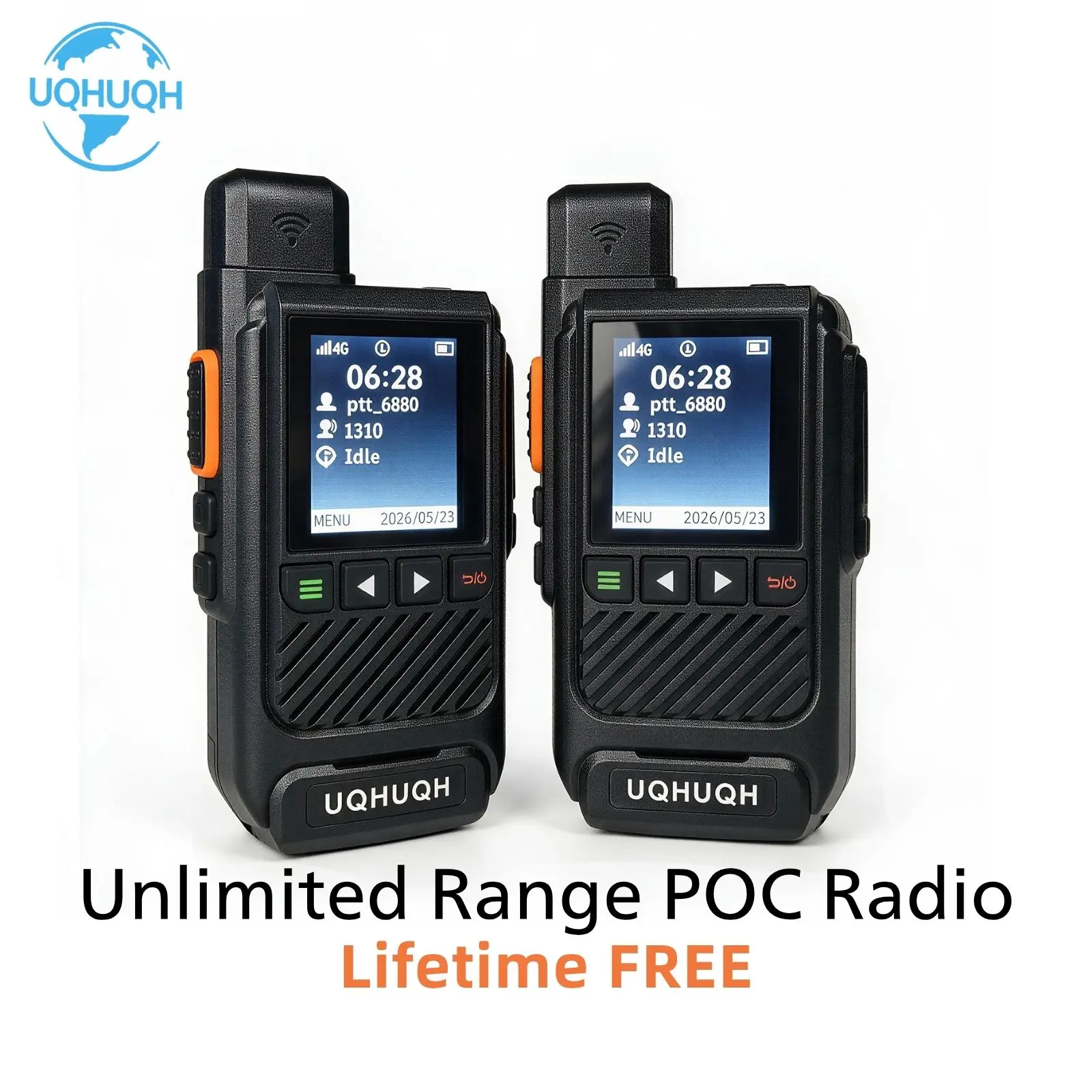UQHUQH N888 Walkie Talkies/Lifetime free,Encryption Tech,Unlimited Group,Long Battery Life,PTT POC, Unlimited Range, Lightweight,  Intelligent Noise Reduction Tech,Fit For Warehouse/Hunting/usb-c programmingradio 4g,rechargeable audio device，outdoor game