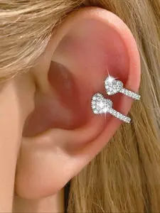 Elegant Copper Heart-Shaped Ear Cuff, Cute Non-Pierced Jewelry for All Seasons, Perfect Valentine's Day Gift, No Choking Hazard