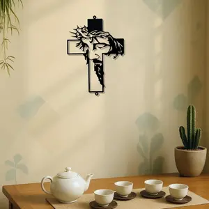 Elegant Metal Cross Wall Decor - Stylish Religious Decor Perfect for Easter, Thanksgiving & More Occasions.Wall Sculptures