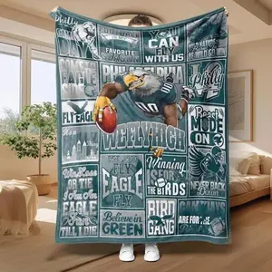 Fly Eagle Printed Flannel Blanket, Soft Warm Throw Blanket, Air-conditioned Room Blanket, Warm Nap Blanket for Home Office Travel Camping