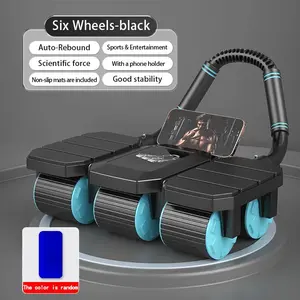 6 Wheel 8 Support Abdominal Muscle Roller, Automatic Rebound Abdominal Wheel Roller, Home Gym Abdominal Muscle Machine