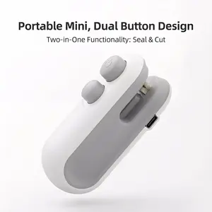 2pcs Sealing Machine Small Hand Pressure Type Household USB Rechargeable Sealer Mini Portable Snacks Plastic Bag Heat Sealing Machine Magic Machine