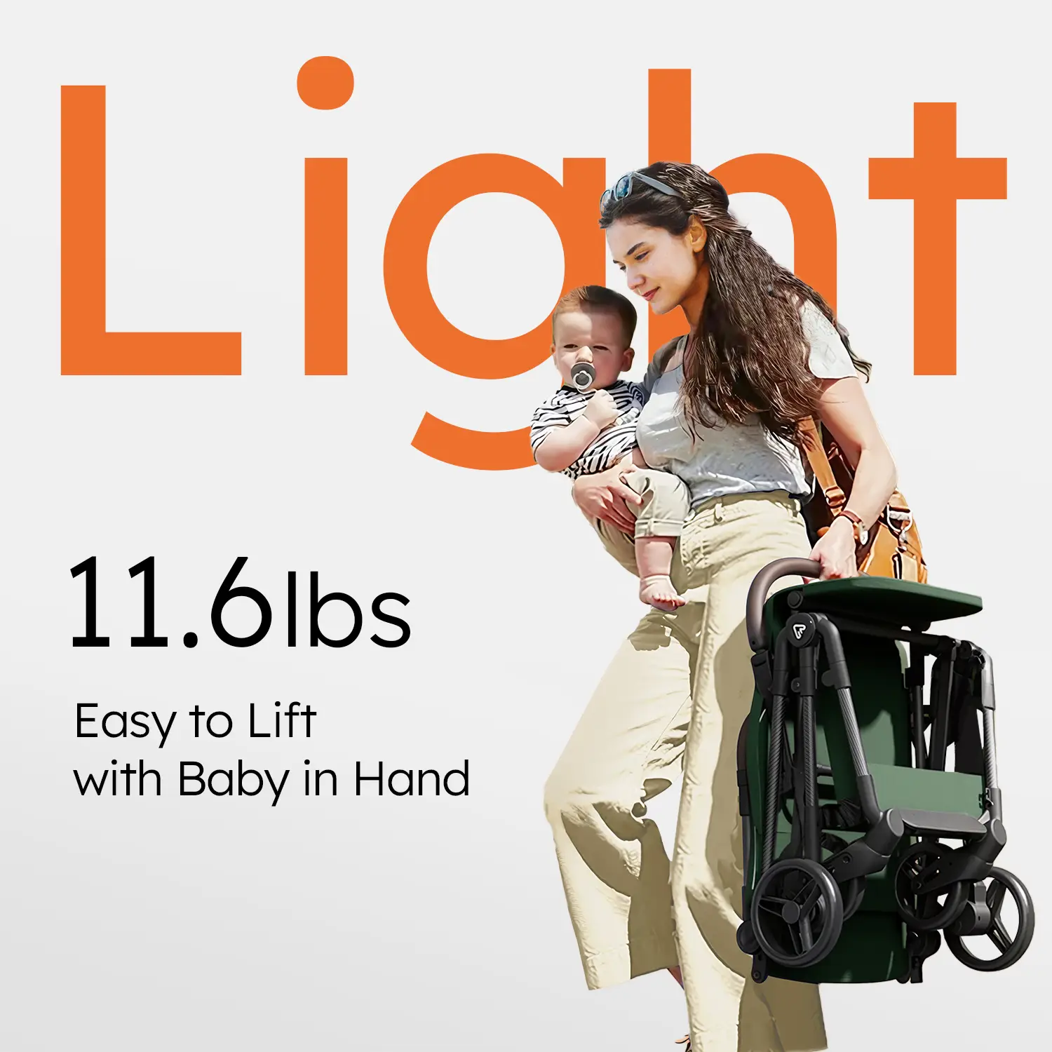 Lightweight Baby Stroller, Mom’s Choice Gold Award Winner, Airplane-Friendly Travel Stroller, One-Handed Folding Stroller, Only 11.5 lbs