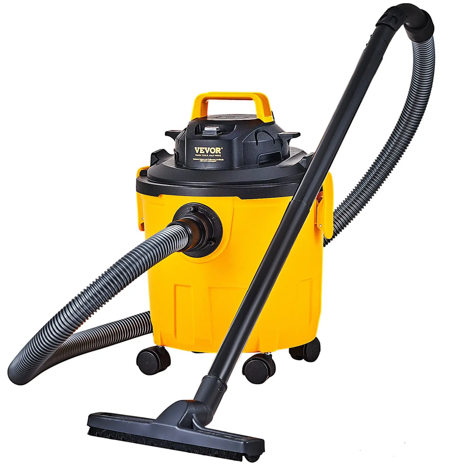 VEVOR Shop Vacuum Wet And Dry, 5 Gallon 6 Peak HP Wet/Dry Vac, Powerful Suction with Blower Function with Attachments 2-in-1 Crevice Nozzle, Small Sho