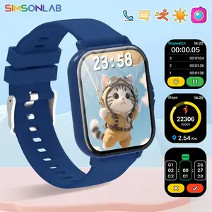 SIMSONLAB Low-Power Smart Watch - 1.83-Inch HD Display, Wireless Call, Message Alerts, Voice Assistant, 100+ Sports Modes, DIY Watch Faces, Kids' New Year Gift