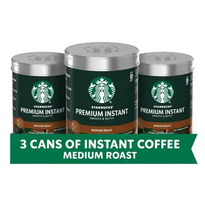 Starbucks Premium Instant Coffee, Medium Roast, 100% Arabica Beans, 3 Pack (3.17 Oz Each)