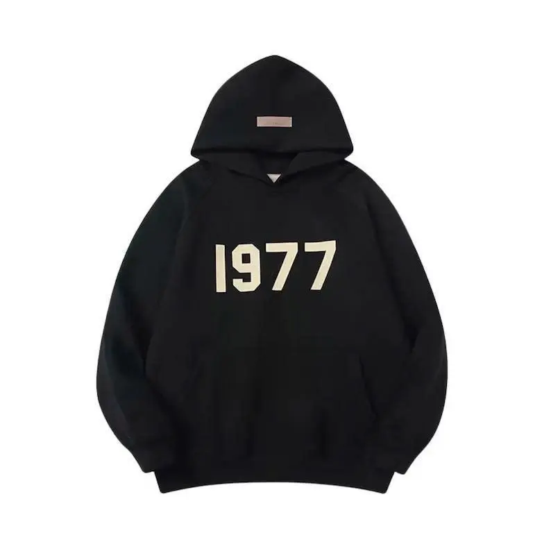 1977 Essential Hoodie & Pants Black Set Unisex Streetwear Tracksuit, Pullover Sweatshirt + Joggers, Gift for Him or Her 2026