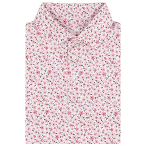 Men’s Azalea 2.0 Polo Shirt – Short Sleeve Performance Floral Lightweight Breathable Golf Apparel