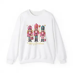Glitter Nutcracker Sweatshirt, Cute Holiday Jumper, Christmas Crewneck, Festive Sweater, Winter Pullover, Sparkly Xmas Top