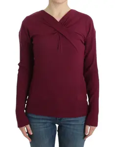 Purple knitted wool sweater