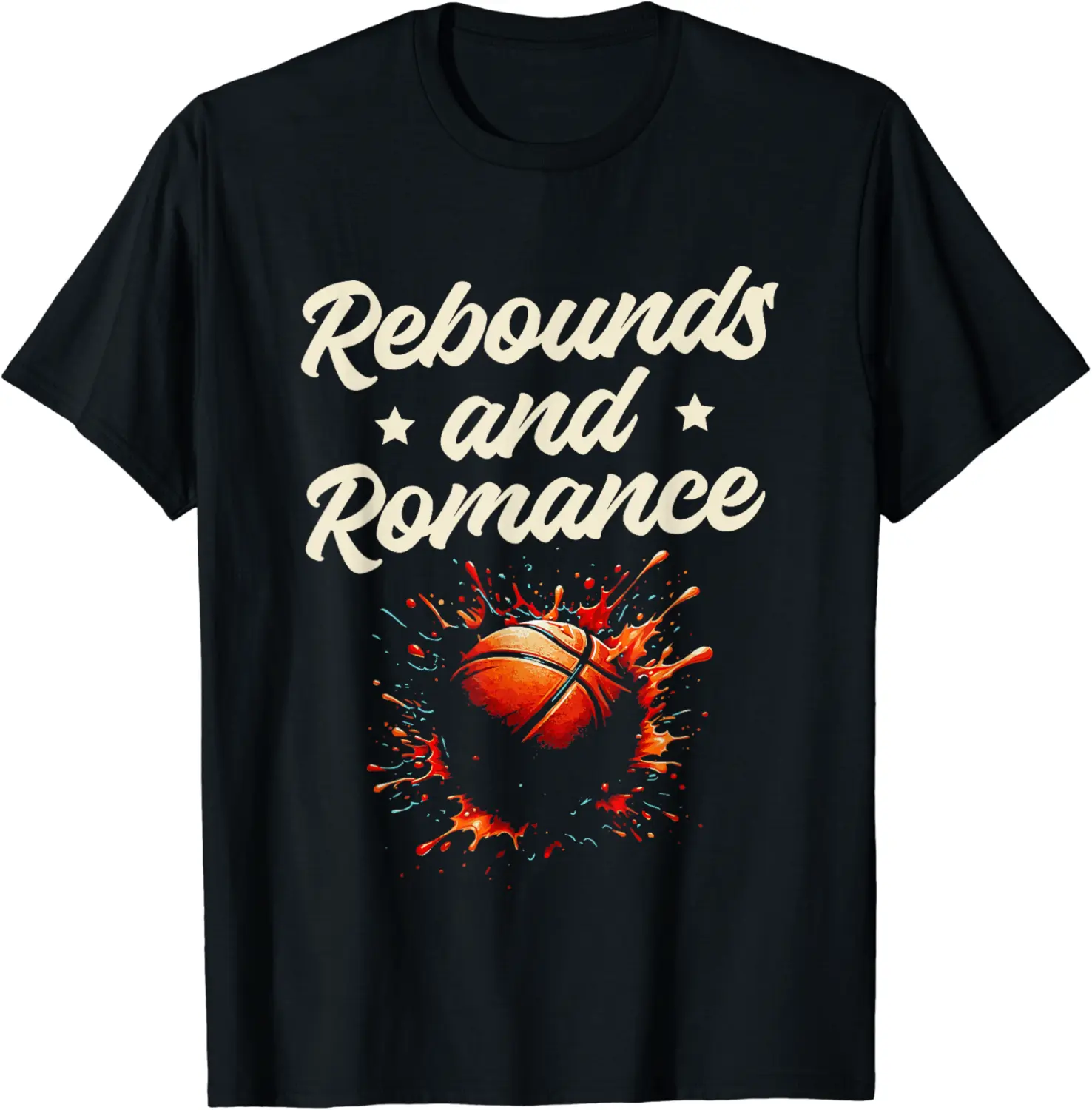 Rebounds And Romance Basketball Splash T-Shirt - Sabrinasmitl Shop 87VB0D6P2SD7N
