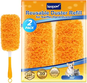 KEEPOW Reusable Duster Refill Compatible with Swiffer Hand Duster, Microfiber Heavy Duty Duster Refills, 360 Degree Dusters Refills for Cleaning, Ceiling Fan (Handle is Not Included)