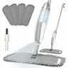 PHANCIR Microfiber Spray Mop for Floor Cleaning with 4 Washable Pads Hardwood Floor Mop Grey Iron 360° Rotating Head 420ml Spray Bottle Non Slip Sweat Proof Lightweight Flat Mop Rinseclean Spin Mop