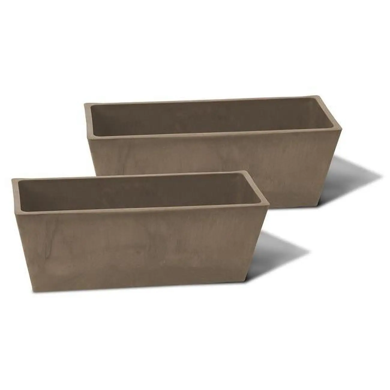 Algreen 5.5 x 6 x 14 in. Valencia Rectangle Windowsill Planter, Taupe - Pack of 2