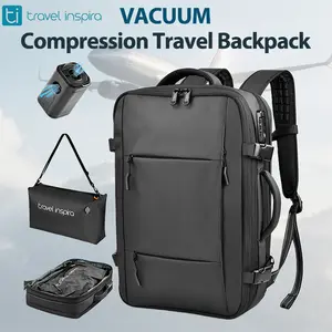 Travel Inspira 65L Detachable Vacuum Compression Backpack, Flight Approved Carry On Backpack with Electric Pump, TSA Lock Waterproof Laptop Backpack, Space Saving Travel Bag for Camping Business Weekend Trips, Travel Must Haves, TikTokShopSpringGlowUp